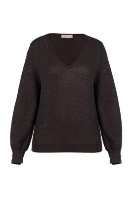 Nika structure pullover - espresso - 13601