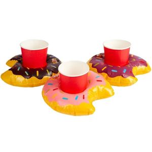 3x Opblaasbare drankhouders donut 20 cm