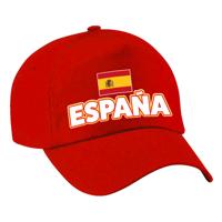 Verkleed feest pet - rood - Spanje - vlag/landen thema - zonneklep pet