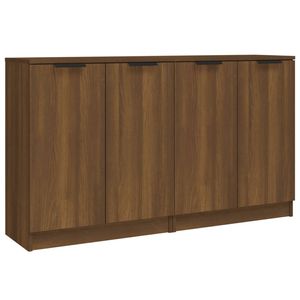 The Living Store Dressoir Bruineiken - 60x30x70 cm - Bewerkt hout - Montage vereist