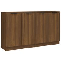 The Living Store Dressoir Bruineiken - 60x30x70 cm - Bewerkt hout - Montage vereist - thumbnail