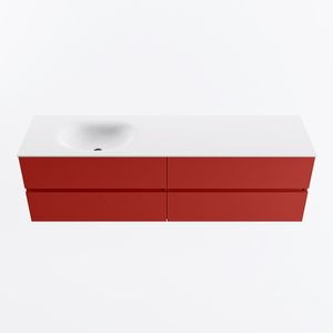 MONDIAZ VICA 170cm badmeubel onderkast Fire 4 lades. Wastafel MOON links 1 kraangat, kleur Talc.