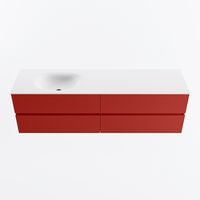 MONDIAZ VICA 170cm badmeubel onderkast Fire 4 lades. Wastafel MOON links 1 kraangat, kleur Talc.