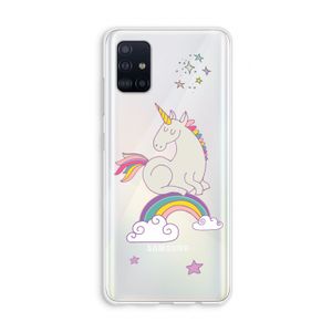 Regenboog eenhoorn: Galaxy A51 4G Transparant Hoesje