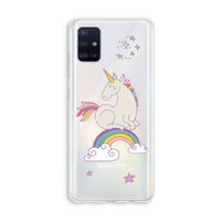 Regenboog eenhoorn: Galaxy A51 4G Transparant Hoesje