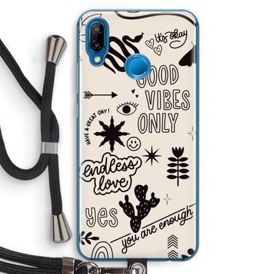 Good vibes: Huawei P20 Lite Transparant Hoesje met koord