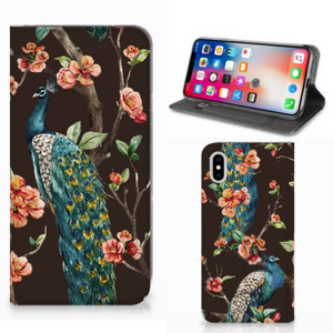 Apple iPhone Xs Max Hoesje maken Pauw met Bloemen