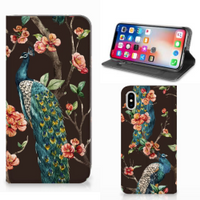 Apple iPhone Xs Max Hoesje maken Pauw met Bloemen - thumbnail