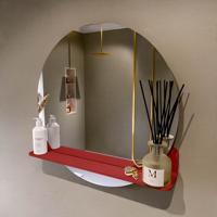MONDIAZ SPOT spiegel rond 70cm met Spiegelplanchet kleur Fire. MONDIAZ SPOT spiegel rond 70cm met Spiegelplanchet kleur Fire.