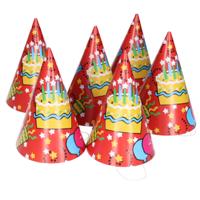 Feesthoedjes van papier - 8x stuks - Verjaardagshoedjes - Kinderfeestje - punthoedjes