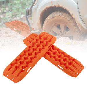 2 Stuks Starthulp Bandenladder voor Zand/Modder/Sneeuw Tractiemat voor Terreinwagen Camper Vrachtwagen Oranje 107 x 31 x 7 cm