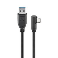 USB 3.2 GEN 1 (USB3.0) Aansluitkabel - USB-C naar USB-A - 5Gbit/s - USB adapter - OTG kabel - USB-C naar USB-A aansluitkabel - 0.5m - 90° - 5Gbit/s - GEN 1 - zwart - thumbnail