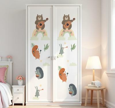 Dieren muziek groep meubel sticker