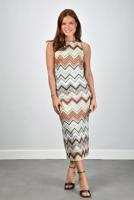 Missoni jurk DS26SG1W-BC0062 multigree/camel/wht/p