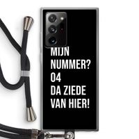 Da ziede van hier - Zwart: Samsung Galaxy Note 20 Ultra / Note 20 Ultra 5G Transparant Hoesje met koord