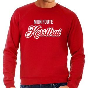 Mijn foute Kersttrui sierlijke letters Kerst sweater rood voor heren