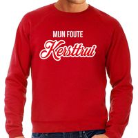 Mijn foute Kersttrui sierlijke letters Kerst sweater rood voor heren - thumbnail