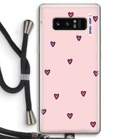 Hartjes: Samsung Galaxy Note 8 Transparant Hoesje met koord