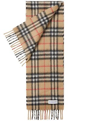 Burberry écharpe frangée en cachemire à carreaux - Tons neutres