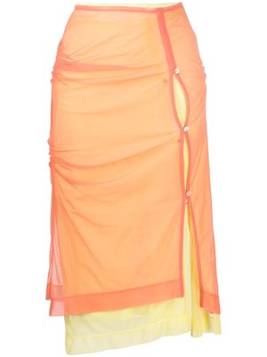 Rejina Pyo jupe superposée Mirren à coupe mi-longue - Orange