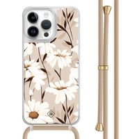 iPhone 14 Pro Max hoesje met beige koord - In bloom