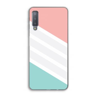 Strepen pastel: Samsung Galaxy A7 (2018) Transparant Hoesje