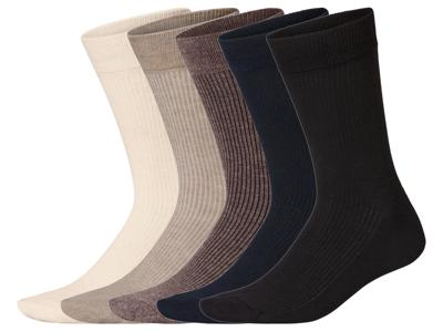 esmara 5 Paar sokken (crème/beige/bruin/navy/zwart, 43-46)