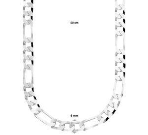 TFT Zilveren Ketting Figaro 6,0 mm x 60 cm
