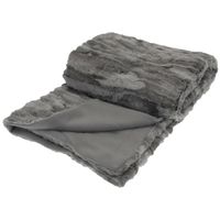 Polyester fleece deken/dekentje/plaid 130 x 150 cm titanium grijs - thumbnail