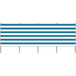 Gestreept strand/camping windscherm wit/blauw 5 meter x 120 cm - Windschermen