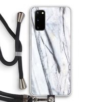 Gestreepte marmer: Samsung Galaxy S20 Transparant Hoesje met koord