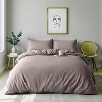 Dekbedovertrek Percale Katoen Uni - Eenpersoons (140x200 cm) - Taupe Percale katoen - Dessin: Effen - Dreamhouse - Dekbed-Discounter.nl