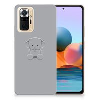 Xiaomi Redmi Note 10 Pro Telefoonhoesje met Naam Grijs Baby Olifant - thumbnail