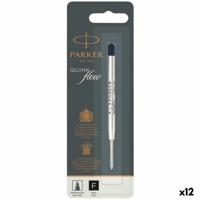 Navulling voor balpen Parker Quink Flow Zwart 0,8 mm (12 Stuks)