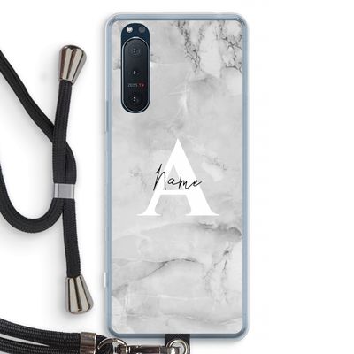 Ivory Marble: Sony Xperia 5 II Transparant Hoesje met koord