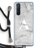 Ivory Marble: Sony Xperia 5 II Transparant Hoesje met koord