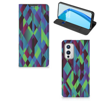 OnePlus 9 Stand Case Abstract Green Blue