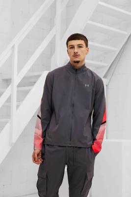 Under Armour Velociti Storm Jack Heren Grijs/Roze - Maat XL - Kleur: RozeGrijs | Soccerfanshop