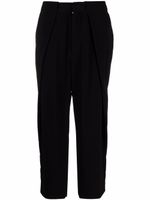 Balmain pantalon droit court en crêpe - Noir