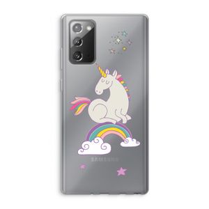 Regenboog eenhoorn: Samsung Galaxy Note 20 / Note 20 5G Transparant Hoesje