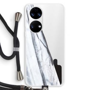 Gestreepte marmer: Huawei P50 Transparant Hoesje met koord
