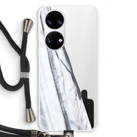 Gestreepte marmer: Huawei P50 Transparant Hoesje met koord