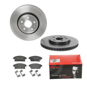 Remmenset, remschijf BREMBO, Remschijftype: Binnen geventileerd, Inbouwplaats: Vooras, u.a. für Opel, Vauxhall, Chevrolet