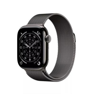 Apple Watch Series 11 GPS + Cellular 42mm Slate Titanium Case met Slate Milanese Loop Smartwatch Grijs