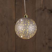 B.O.T. Ball Glass Matt Champagne With Stars 12 cm - Annas collection