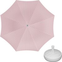 Parasol - rood/wit - D160 cm - incl. draagtas - parasolvoet - 42 cm