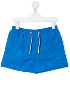 MC2 Saint Barth Kids short de bain à patch logo au dos - Bleu