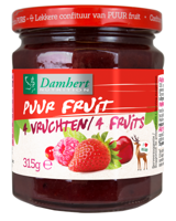 Damhert Puur fruit confituur vier vruchten 315 Gram