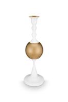 Pip Studio Metalen Kandelaar Bol Medium Wit-Goud 37cm