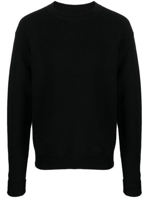 Jil Sander pull en laine à fermeture zippée - Noir